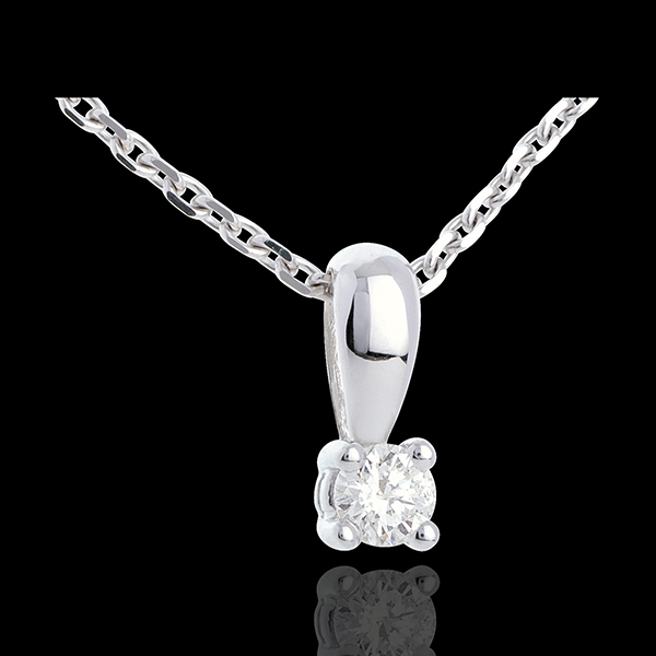 Diamond bow pendant white gold