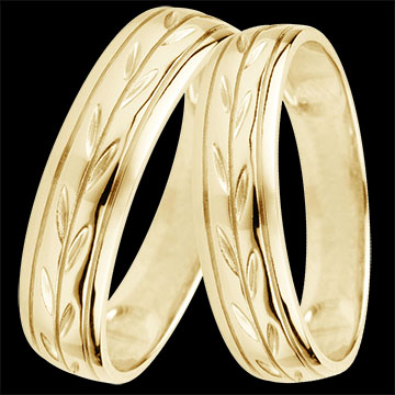 Dúo de alianzas Fraîcheur – oro amarillo – 18 quilates