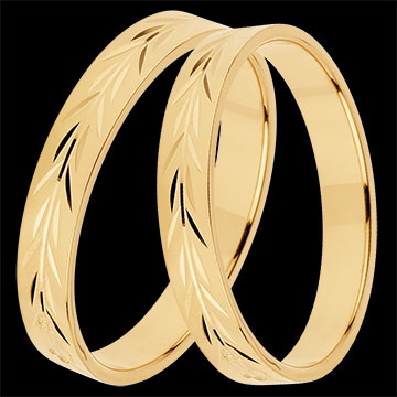 Dúo de alianzas Fraîcheur – oro amarillo – 18 quilates