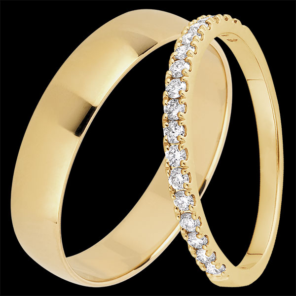 Duo fedi Atelier & Bettina – oro giallo e diamanti – 9 carati