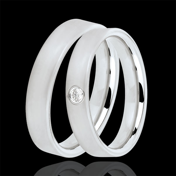 Duo wedding rings Cashmere 1 diamond 