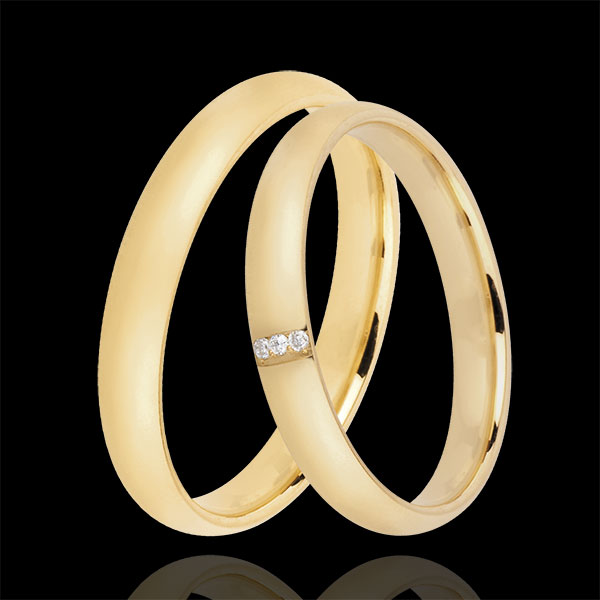 Duo wedding rings Dune 3 diamonds 