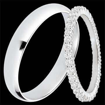 Duo de Wedding Rings Pure & Radieuse - White Gold & Diamonds - 18 Carat