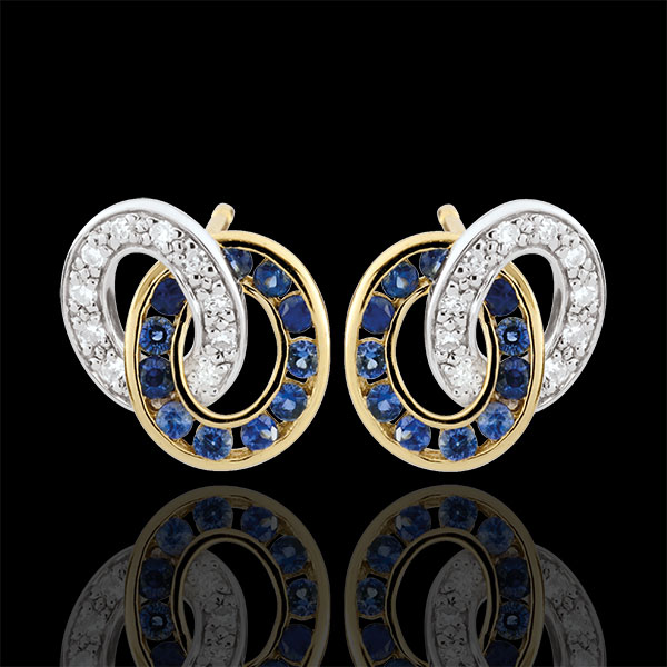 Duorama Diamond and Sapphire Earrings