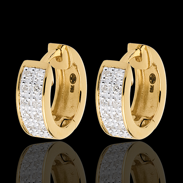 Earrings Constellation - Astral variation - small size - yellow gold - 0.12 carat - 24 diamonds