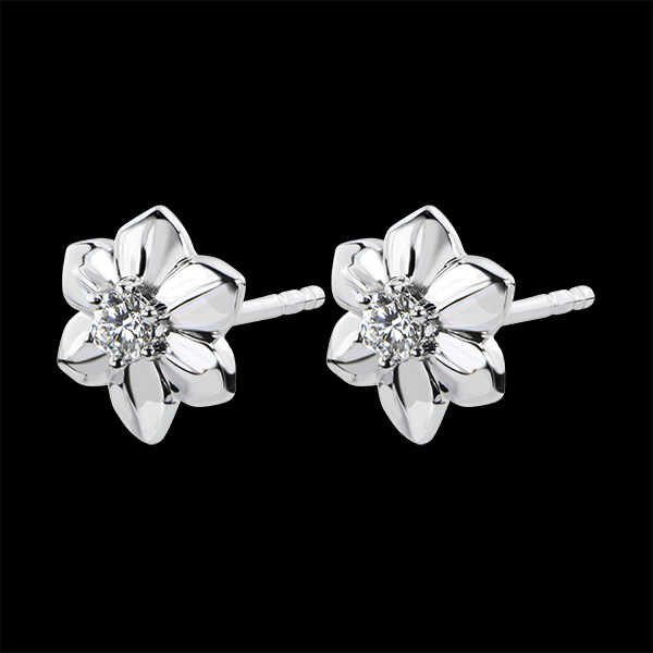 Earrings Freschezza - Dahlia - white gold 18 carats and diamond