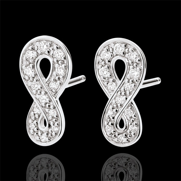 Earrings Infinity - White gold and diamonds