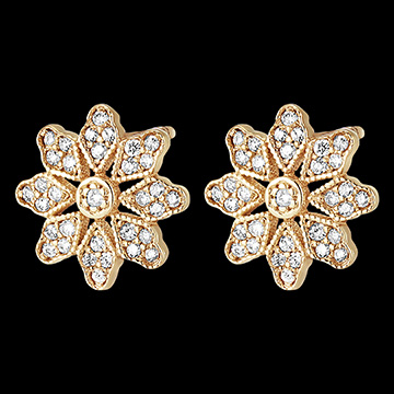 Boucles d'oreilles Eclosion - Narcisse - or jaune 18 carats et diamants