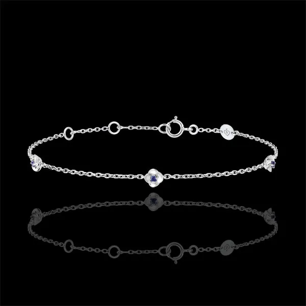 Pulsera Eclosion - Corona de Rosas - oro blanco 18 quilates y zafiros