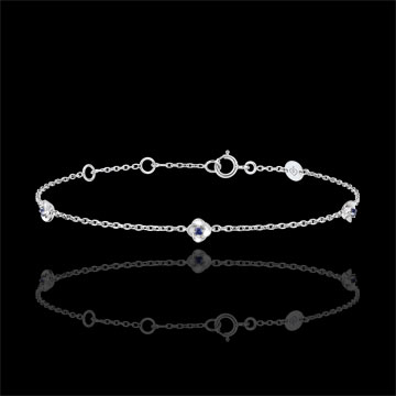 Pulsera Eclosion - Corona de Rosas - oro blanco 9 quilates - zafiros