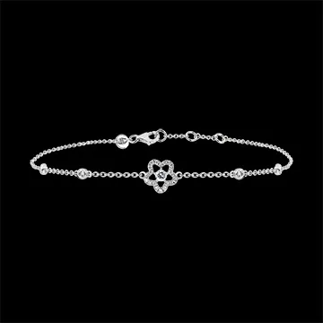 Bracelet Éclosion - Anémone- or blanc 18 carats et diamants