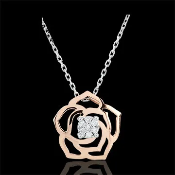 Collar Eclosión - Bosquejo de Rosa - oro rosa 18 quilates y diamantes