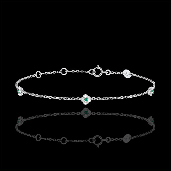 Eclosion Bracelet - Roses Crown - emeralds - 18 carat white gold 
