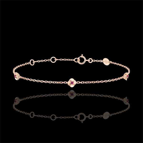 Eclosion Bracelet - Roses Crown - rubies - 18 carat pink gold