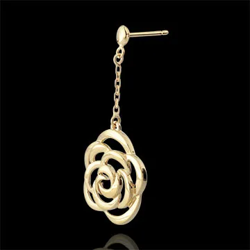 Pendientes Eclosión - Flores Costura - pendientes largos - oro amarillo 9 quilates