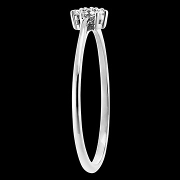 Eclosion ring - Daisy - 9 carat white gold and diamonds 