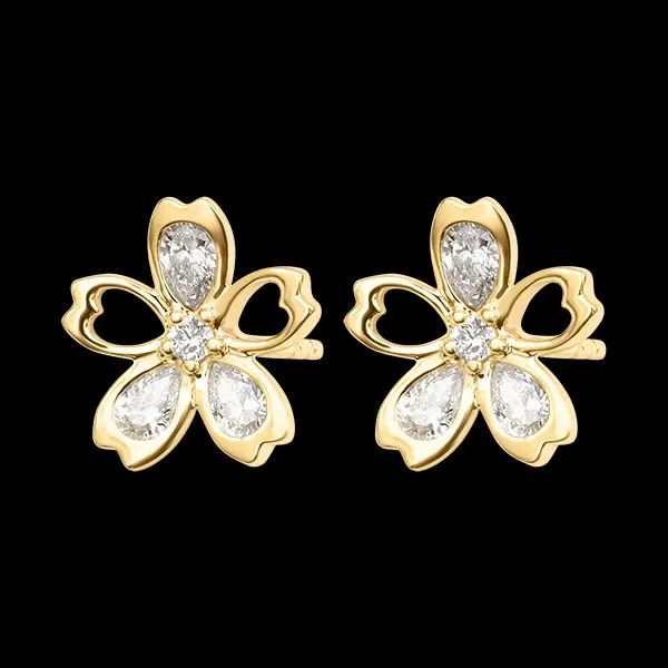 Fioréa stud earrings – 9ct yellow gold and lab-grown diamonds