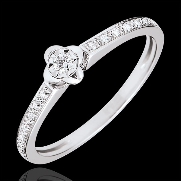 Ring Eclosion Solitaire - Peony - 0.03 carat - 9 carat