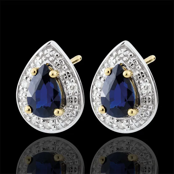 Pendientes Lágrimas de Hada - oro blanco 9 quilates