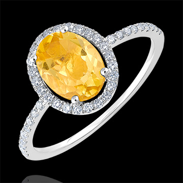Bague Edelweiss Eterno - Anaé - oro blanco de 18 quilates - Citrino y diamantes