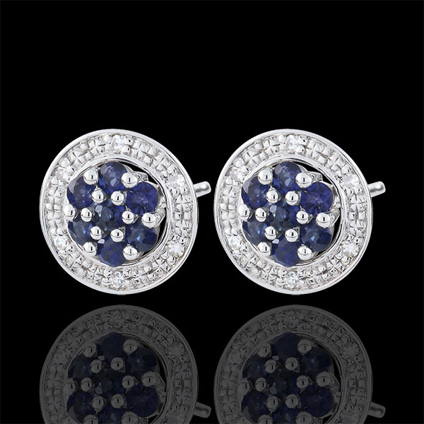 Pendientes Isalia - oro blanco 9 quilates y zafiros
