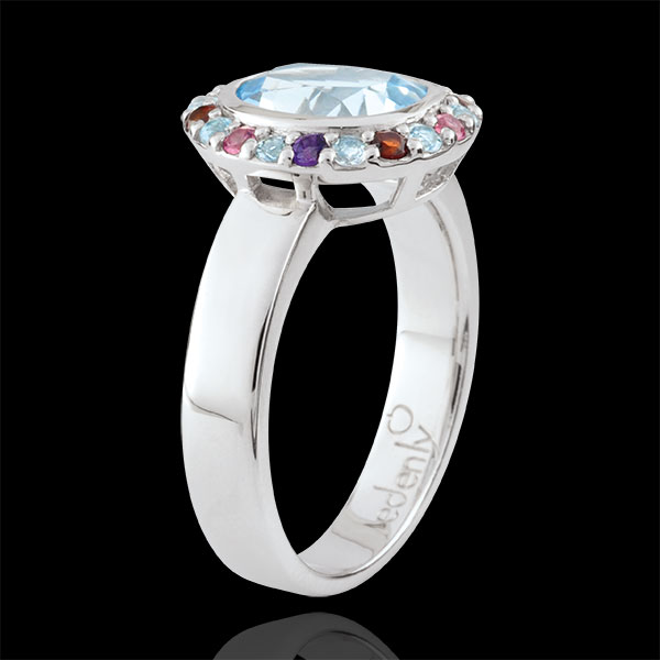 Eden's Flower Ring - Silver and fine stones