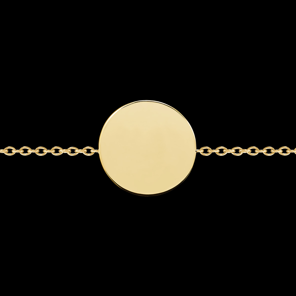 Bracelet gravé femme avec médaille points or ou argent DELICATE