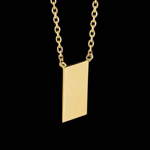Edenly Yours - Collier médaille carrée à graver - or jaune 9 carats