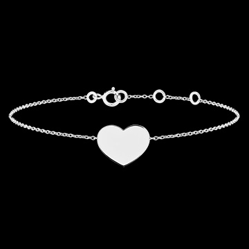 Edenly Yours - Heart Medal Bracelet to be engraved - 18 carat white gold