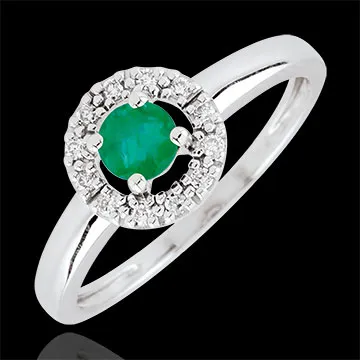 Ring Clevia - smaragd - 9 karaat witgoud