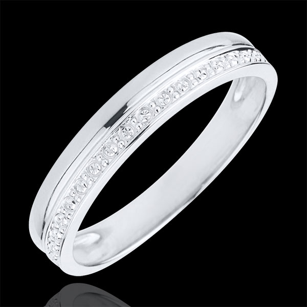 Elegance Wedding Ring - White gold - 9 carats