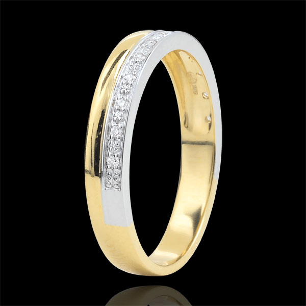 Elegance Wedding ring - Yellow Gold and Diamonds - 9 carats