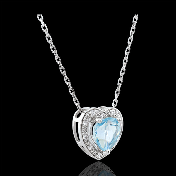 Enchanting Blue Topaz Heart Necklace
