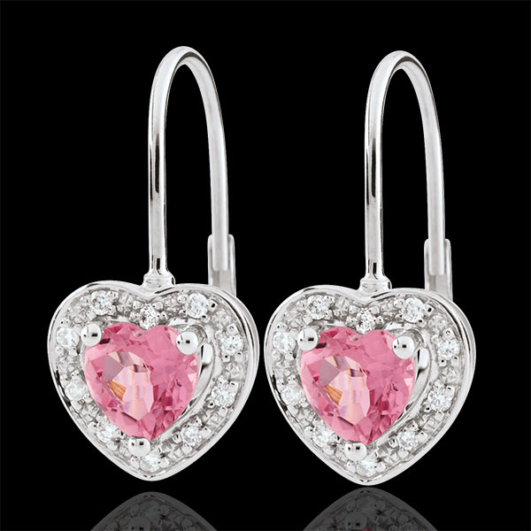 Enchanting Pink Topaz Heart Earrings - 18 carats