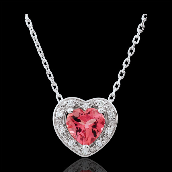 Enchanting Pink Tourmaline Heart Necklace - 18 carats