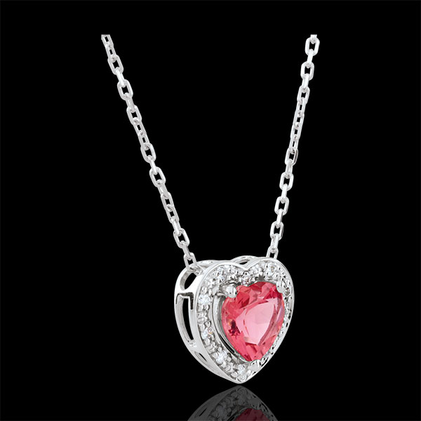 Enchanting Pink Tourmaline Heart Necklace - 18 carats