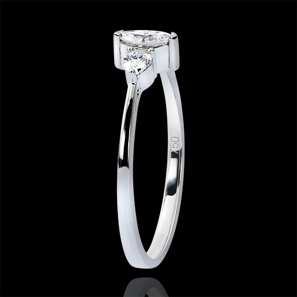 Engagement Ring Abundance - Marquise Trilogy - white gold 18 carats and diamonds