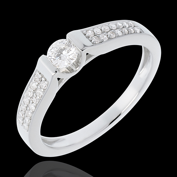 Engagement Ring Destiny - Arch - diamond 0.31 carat - white gold - 18 carats