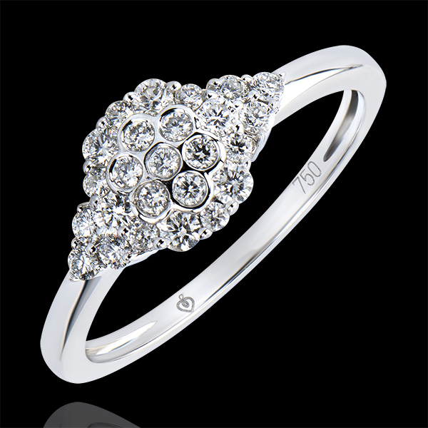 Engagement Ring Freshness- Honeycomb - white gold 18 carats and diamonds