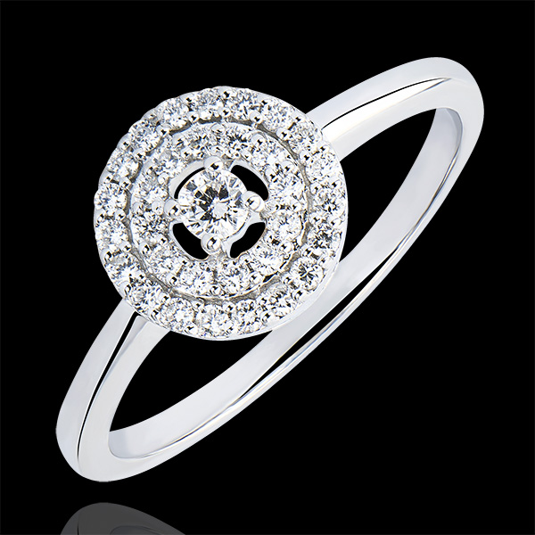 Engagement Ring Origin - Double Halo - white gold 18 carats and diamonds