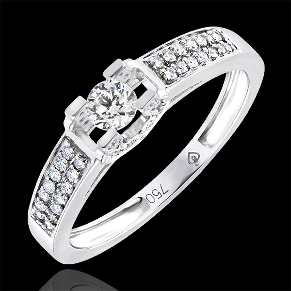 Engagement Ring Origin - Goddess - white gold 18 carats and diamonds