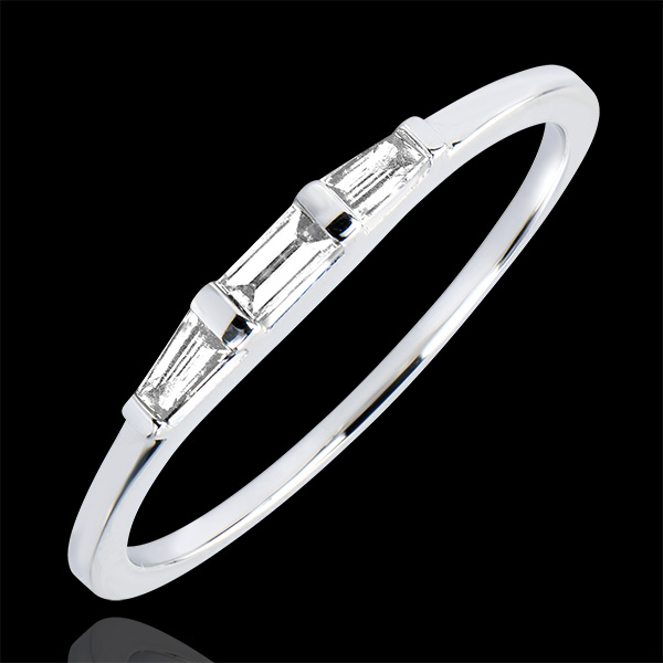 Engagement Ring Origine - Trilogy Biela - white gold 18 carats and diamonds
