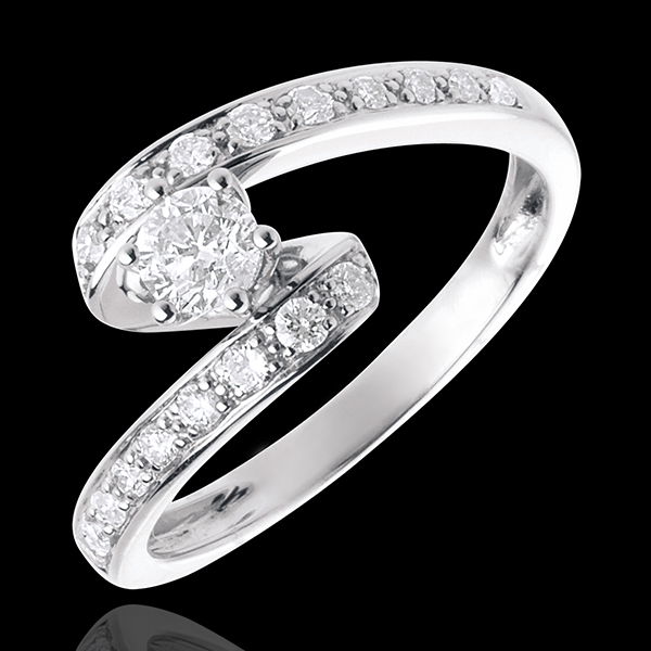 Engagement Ring Solitaire Destiny - Nefertiti - white gold - 0.27 carat diamond