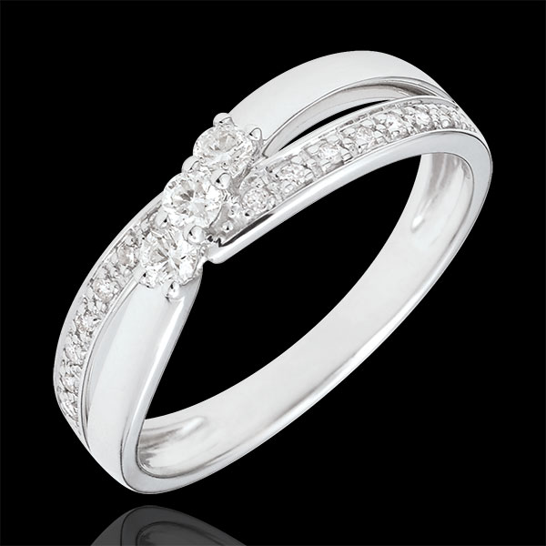 Engagement Ring Trology Precious Nest - Auréa - white gold - 0.18 carat - 9 carats