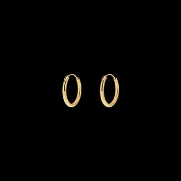 Pendientes de aro finos - 10mm de diametro - oro amarillo de 9 quilates