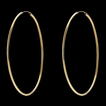 Créoles fines - diamètre 50mm - or jaune 9 carats