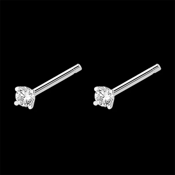 Orecchini diamanti Freschezza - Mini Splendore - modello a bottone oro bianco 9 carati e diamanti