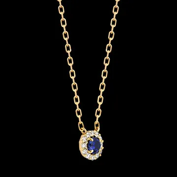 Noctéa Necklace – 9-Carat Yellow Gold, Sapphire and Lab-Grown Diamonds