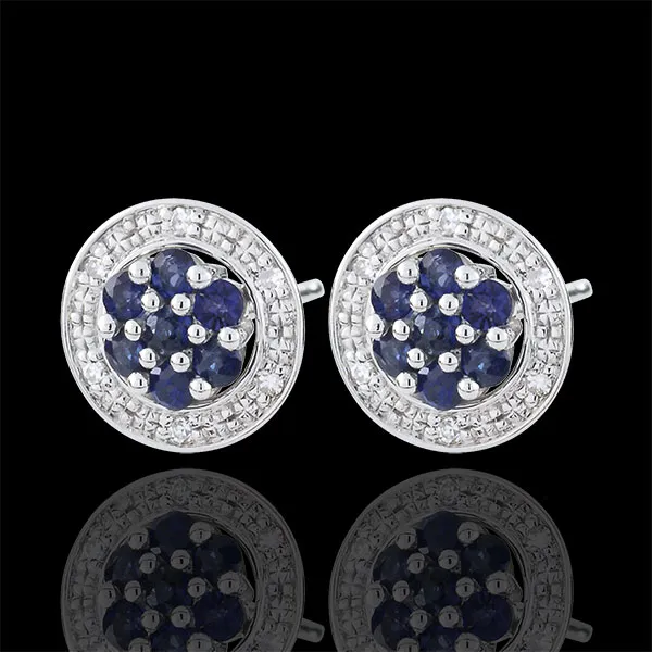 Boucles d'oreilles Isalia - saphirs - or blanc 9 carats