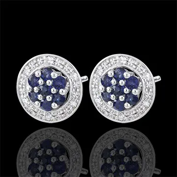 Boucles d'oreilles Isalia - saphirs - or blanc 9 carats